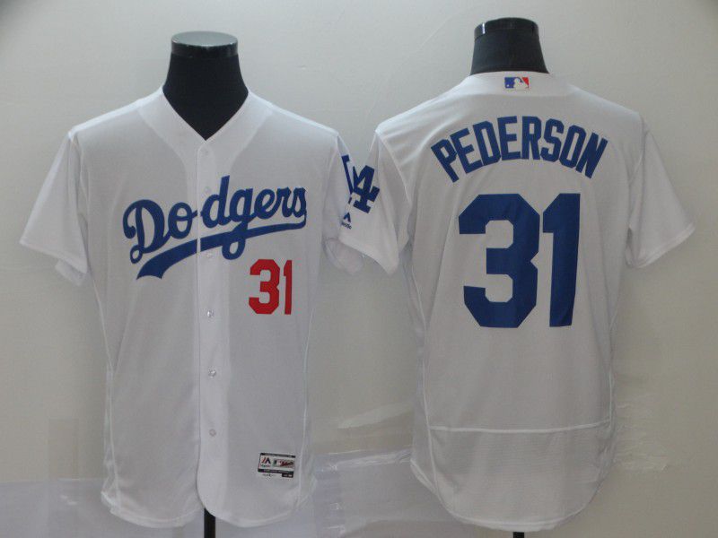 Men Los Angeles Dodgers #31 Pederson White Elite MLB Jersey->miami marlins->MLB Jersey